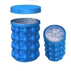 Silicone Ice Maker Quick Cold Ice Bucket Ice Cube Storage Silicone Bucket (Option: Blue-13.5x14.5)