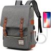 Vintage Laptop Backpack with USB Charging Port, Water Resistant Travelling Backpack