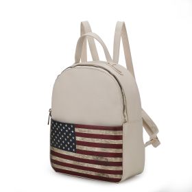 MKF Collection Briella Vegan Leather Women FLAG Backpack by Mia K (Color: Beige)