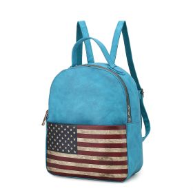 MKF Collection Briella Vegan Leather Women FLAG Backpack by Mia K (Color: Turquoise)