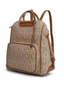 MKF Collection Cora Milan M Signature Trendy Backpack by Mia k (Color: Beige)