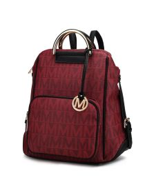 MKF Collection Cora Milan M Signature Trendy Backpack by Mia k (Color: Burgundy)