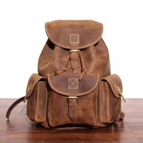 The Asmund Backpack | Genuine Leather Rucksack (Color: Brown)